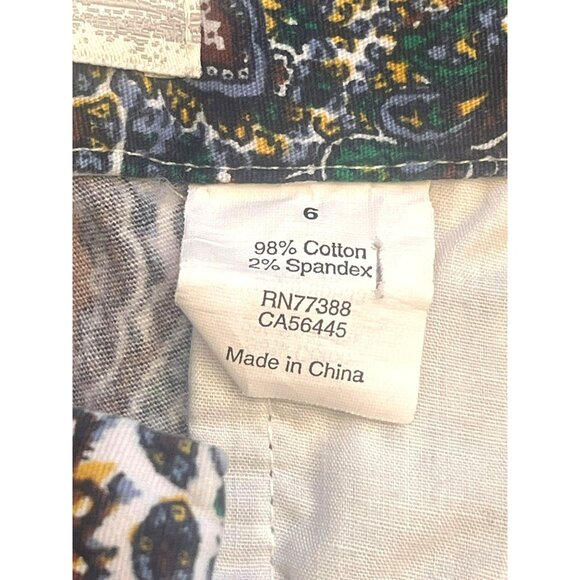 J Crew Bermuda Shorts Women Size 6‎ Paisley Floral Boho Beachy Stretch - Picture 4 of 7